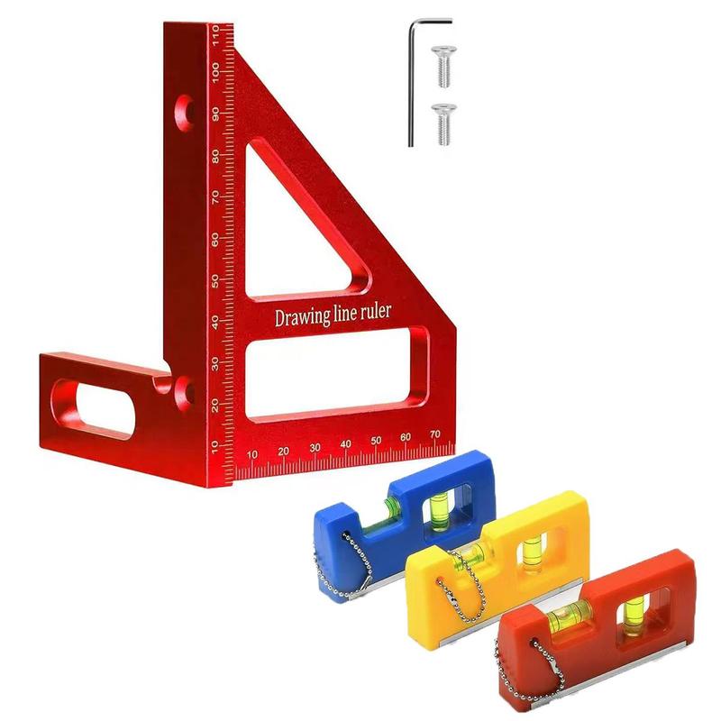 Aluminum Alloy Woodworking Triangle Ruler, 45° Degree Positioning Ruler, Hand Measuring Tool for Home & Office 0
