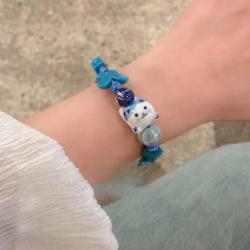 【vòng tay cho bé gái 】Công viên vui chơi cho trẻ em, vòng tay đính cườm mèo dễ thương, dành cho bé gái, vòng tay Kéo Mới 2024, vòng tay bạn gái, dễ phối đồ, được khen ngợi bởi 5743 người 5
