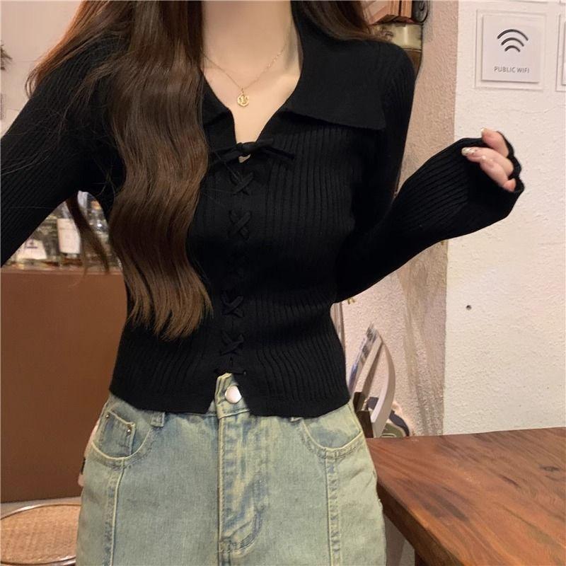 Product Introduction of Áo Len Dệt Kim, Dài Tay, Cổ Polo, Hàng Mới Về Mùa Thu 2024, Áo Len Mặc Trong, Ngắn Và Nhỏ, Có Thể Mặc Bên Trong Áo Len, Dành Cho Nữ, Thích Hợp Cho Mùa Thu Và Mùa Đông 37