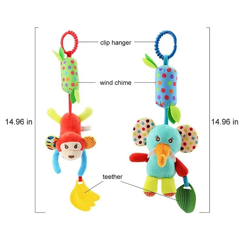 Product Introduction of Baby Sensory Hanging Rattles Soft Learning Toy Plush Animals Stroller Infant Car Bed Crib with Teether for Bebe Babies Toddlers 11