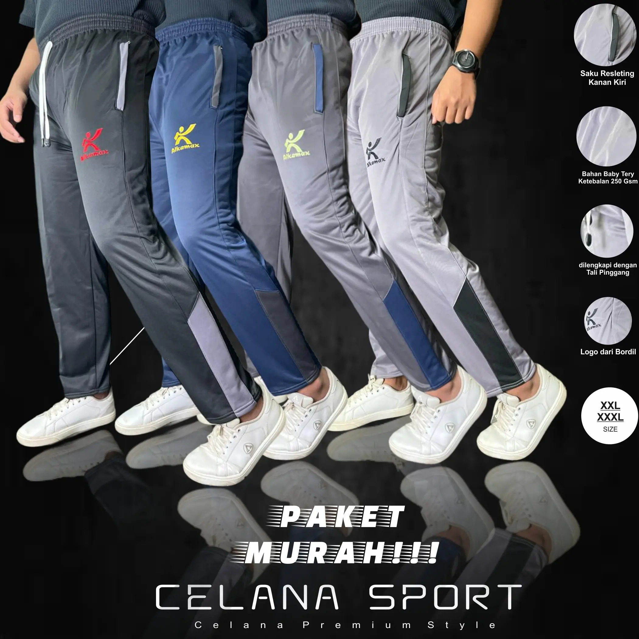Celana Olahraga 100 RIBU 3pcs Sport dari Bahan Kain Diadora yang Nyaman dan Menyerap Keringat