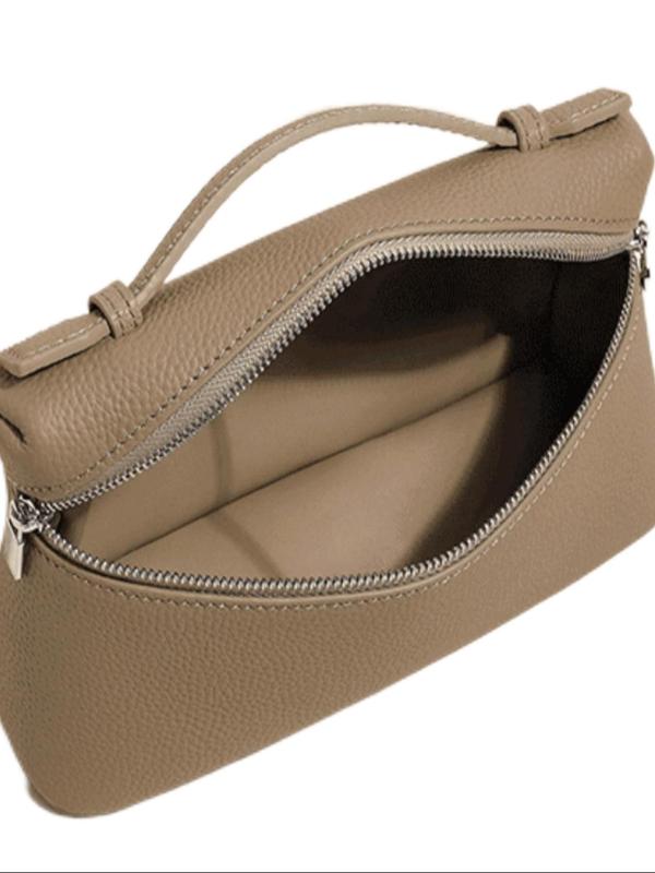 Women's Solid Color Zipper Crossbody Bag, Fashionable PU Leather Bag for Daily Used, Casual Trendy Versatile High-quality Daily Commuting Bag 5