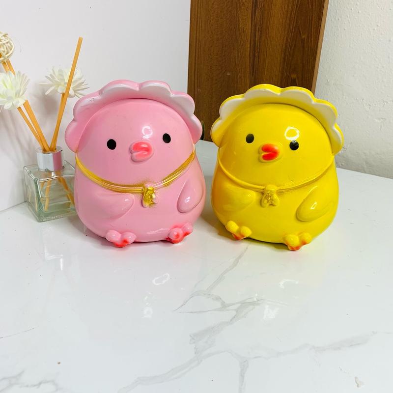 Heo đất tiết kiệm Gà Con Đội Nón mini cute dễ thương quà tặng trang trí Ống Tiết Kiệm Đựng Tiền