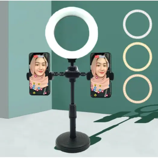 16cm LED Ring Light with 37CM Tripod Stand Youtuber FB Live Mobile
