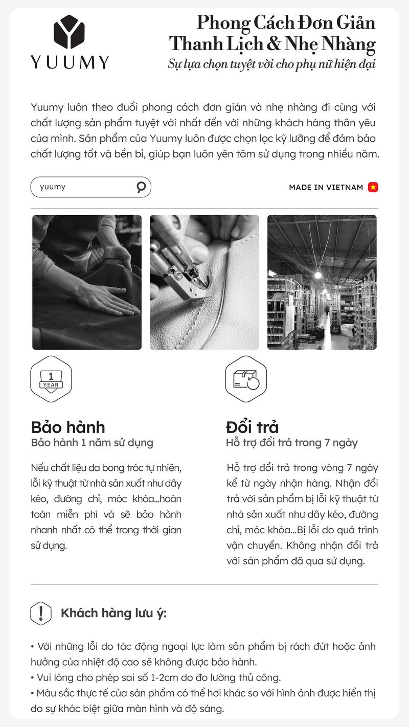 Product Introduction of Túi Yuumy (Thời trang nữ công sở dáng đứng - Túi xách da Bergen YTX55) 8