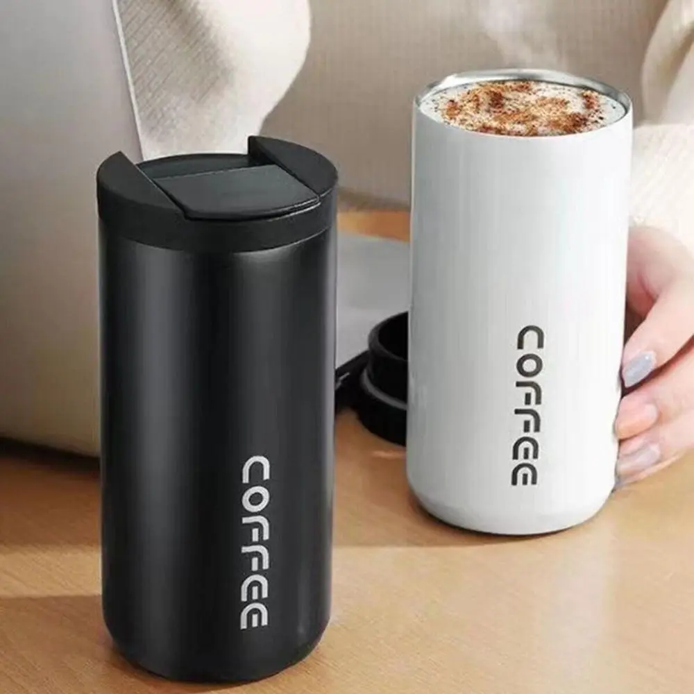 แก้วกาแฟหุ้มฉนวน 500ML ขวดเดินทางสแตนเลส สูญญากาศ ป้องกันการรั่วซึม