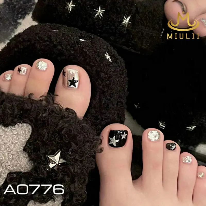 (BP)MIULII Barbie Nails A0776 Kuku Palsu isi 24pcs Art Lem Tempel Polish Cat 0