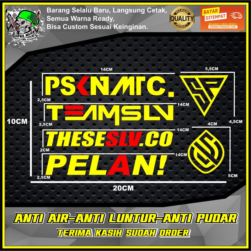 PAKET 6 in 1 Sticker PSKNMTC SP TEAMSLV THESESLV.CO PELAN LOGO 6pcs Cutting Sticker Cocok Buat Kendaraan Motor 3
