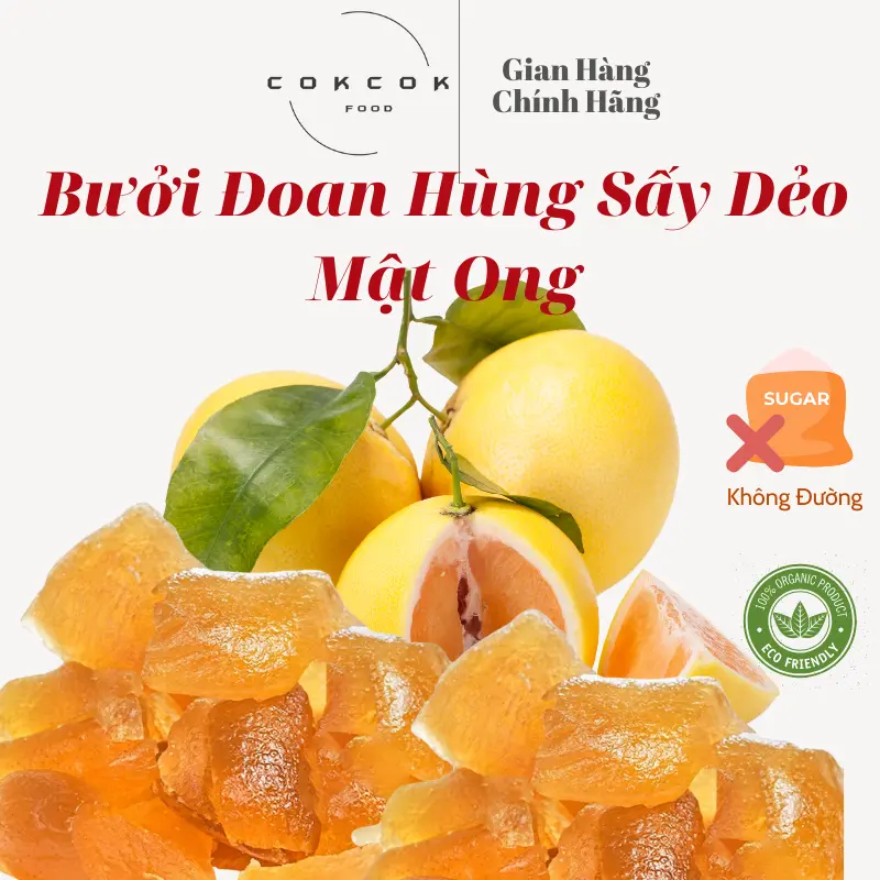 Bưởi Đoan Hùng Sấy Dẻo Mật Ong, Vỏ Ngoài Giòn Sần Sật, Trong Mềm Dai Thơm Ngon, Ăn Vặt Thơn Ngon Ngày Tết, Healthy Lành Mạnh
