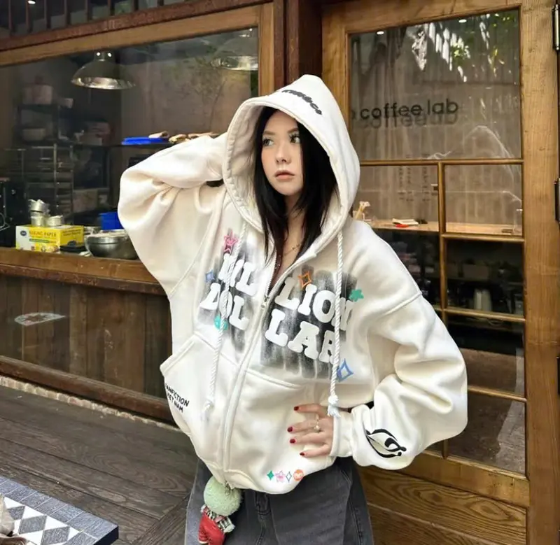 Áo Khoác Hoodie Nam Nữ Nỉ Bông In Boxy Millon Dollar 3D Siêu HOT HIT - Men's Jacket - Menswear Có Túi 4