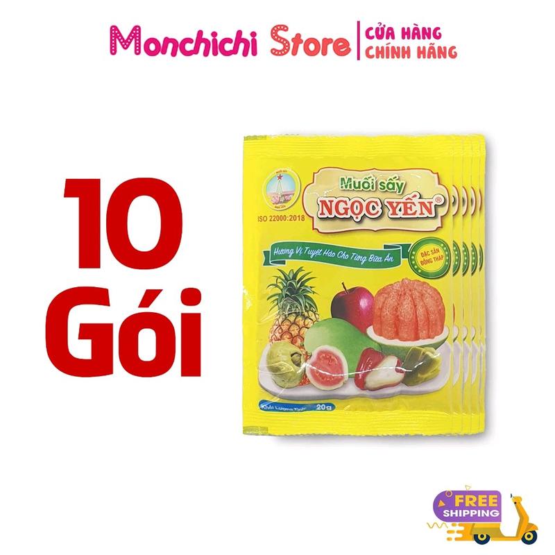 Muối Ngọc Yến 10 gói 20g Muối chấm trái cây siêu đỉnh