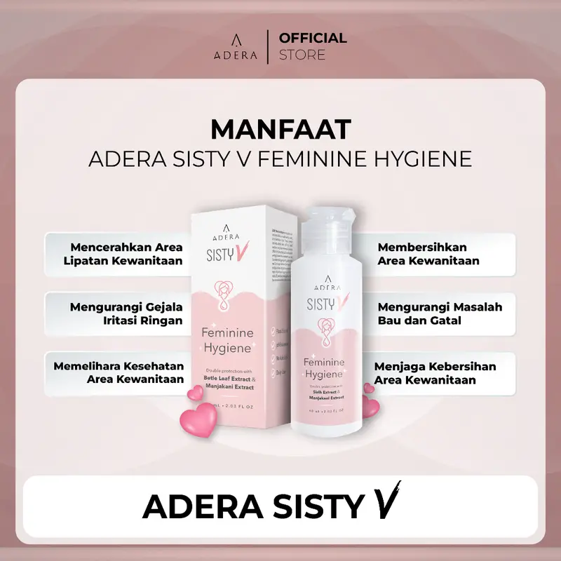 Adera Sisty V Feminine Hygiene 60ml - Membantu Mencerahkan Dan Membersihkan Area Kewanitaan 2