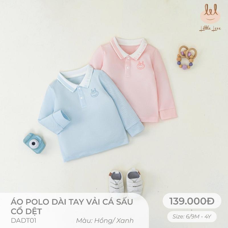  Áo Polo cá sấu dài tay cổ dệt dành cho bé Lil Little Love  DADT01  
