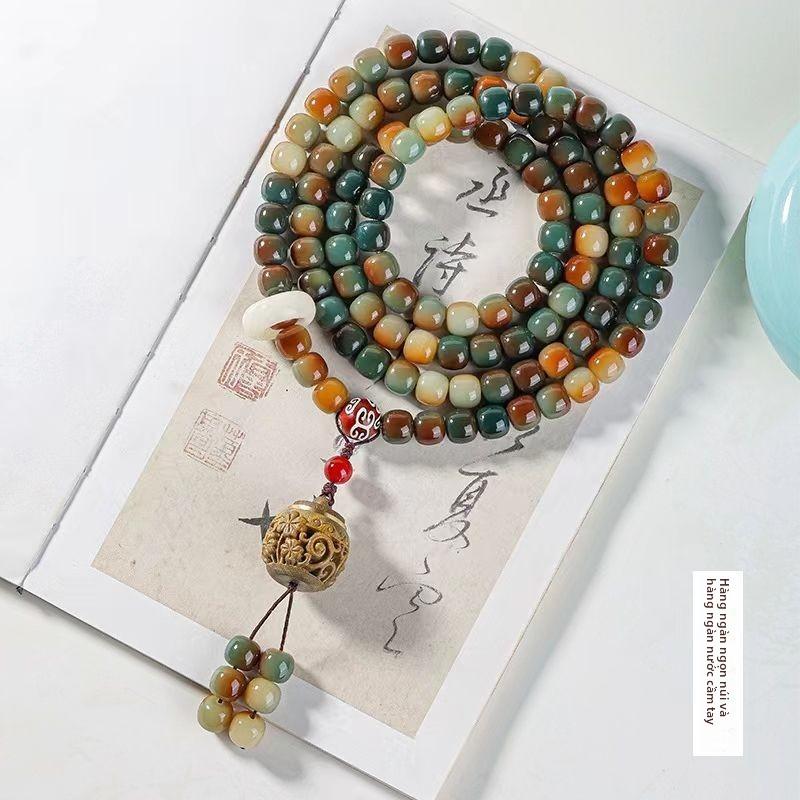 Vòng Tay Cầu Nguyện Bồ Đề, Unisex, 108 Hạt, Dáng Ôm Tâm Trí, Ngọc Bích Trắng Trang Trí, Vòng Tay Thiền Định Phật Giáo Bồ Đề Thiên Quốc vòng  kim  lang 7
