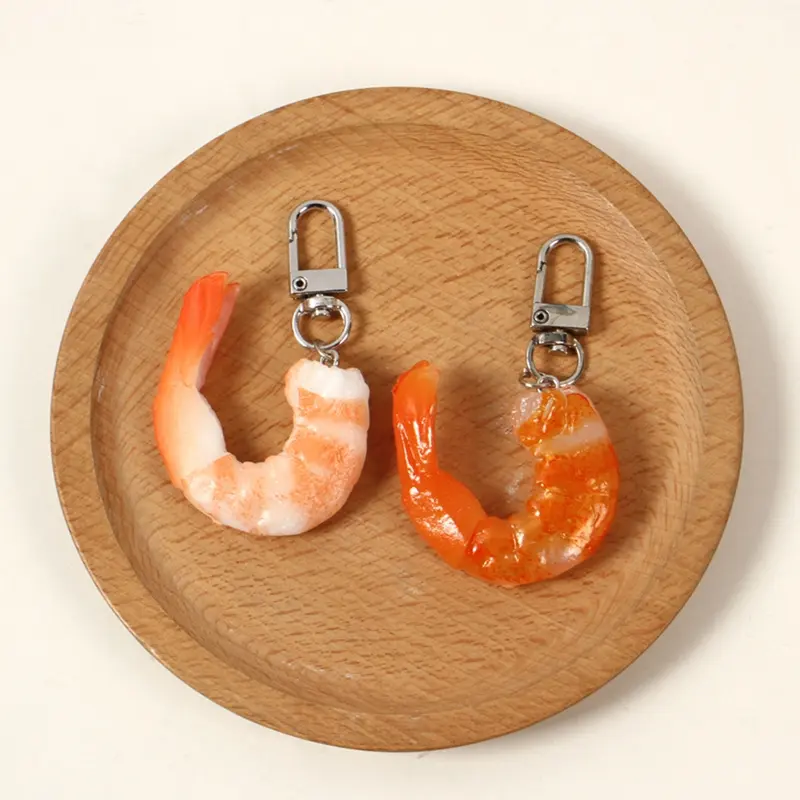 Mặt Dây Chuyền Móc Chìa Khóa Thịt Tôm, Phong Cách Hợp Xu hướng Chất Liệu PVC, Móc Khóa Hình Tôm Giả Cầm Tay 6