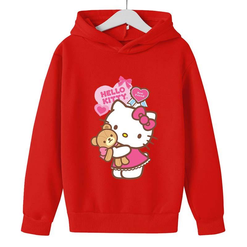 Product Introduction of New Hello Kitty Kawaii Kids Fashion Boys Clothing Autumn Baby Girls Clothes Cat Suit Children Hoodies Toddler Casual Tracksuits 5