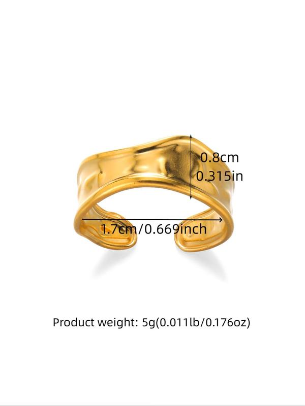 Unisex Simple Style Plain Color Irregular Shaped Ring, Casual Trendy Minimalist Ring, Fashionable Matching Jewelry for Daily & Party Decoration 1