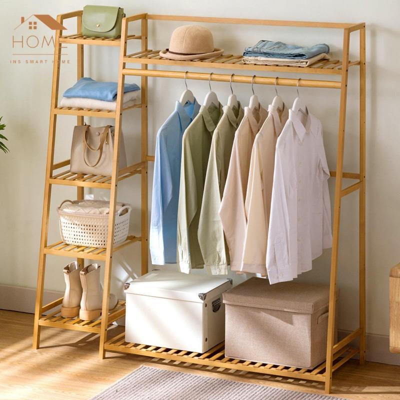 ⎈GIẢM 50%⏎ Tủ Treo Quần Áo Gỗ Tre , Kệ Treo Quần Áo Hàng Nhập Khẩu 8