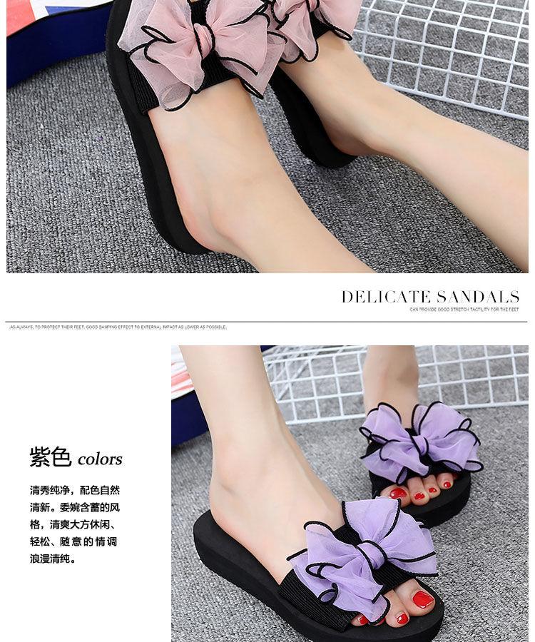 Product Introduction of Dép Lê Mùa Hè, Phong Cách Thắt Nơ Nữ, Dép Cao Gót, Đế Xuồng Chống Trượt, Giày Đi Biển, Thích Hợp Cho Bờ Biển, Có Thể Mặc Ngoài Trời, Năm 2025 10