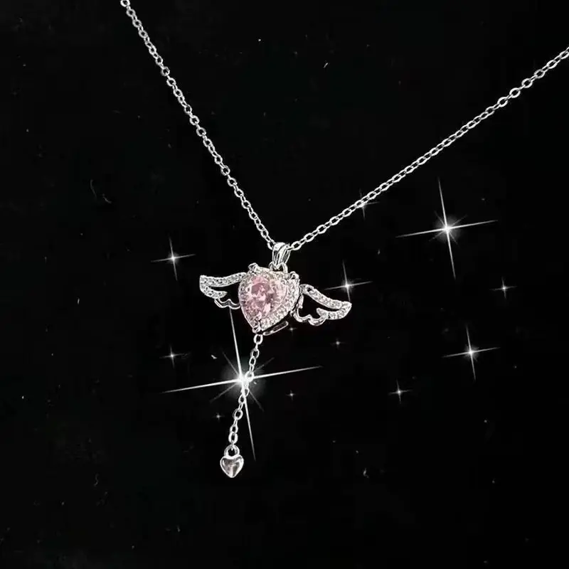 Vòng Cổ Trái Tim, Thiết Kế Hình Vuông Tình Yêu, Cao Cấp Và Giá Cả Phải Chăng, Mặt Dây Chuyền Thiên Thần Sang Trọng, Dây Chuyền Xương Đòn Nữ, Thích Hợp Làm Quà Tặng Qixi Cho Bạn Gái 2