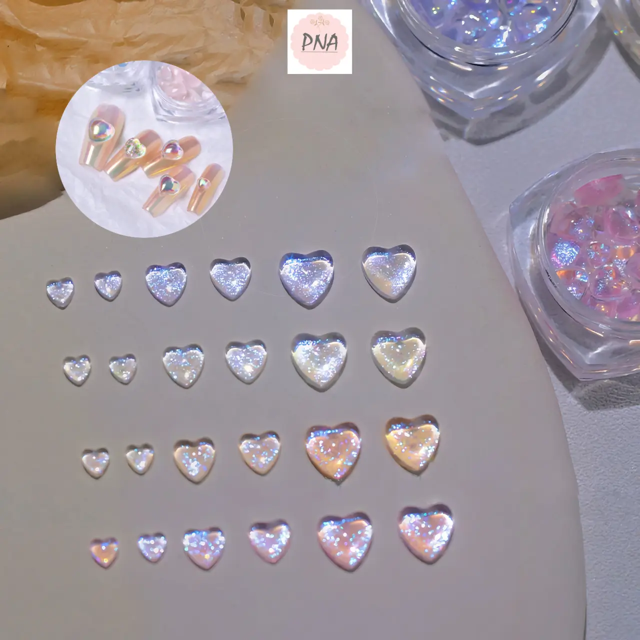 Charm Nail Trái Tim Nhựa Cực Quang - Phụ Kiện Trang Trí Móng 3 Kích Thước dụ ng