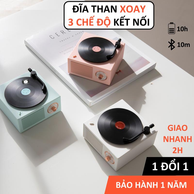 Loa Bluetooth Mini OLIVER X10 Loa Bluetooth Đĩa Than Xoay Vintage Cổ Điển Đồ Decor Phòng Khách Trang Trí Bàn Làm Việc Củ Loa Nghe Nhạc Kem Củ Loa Nghe Nhạc