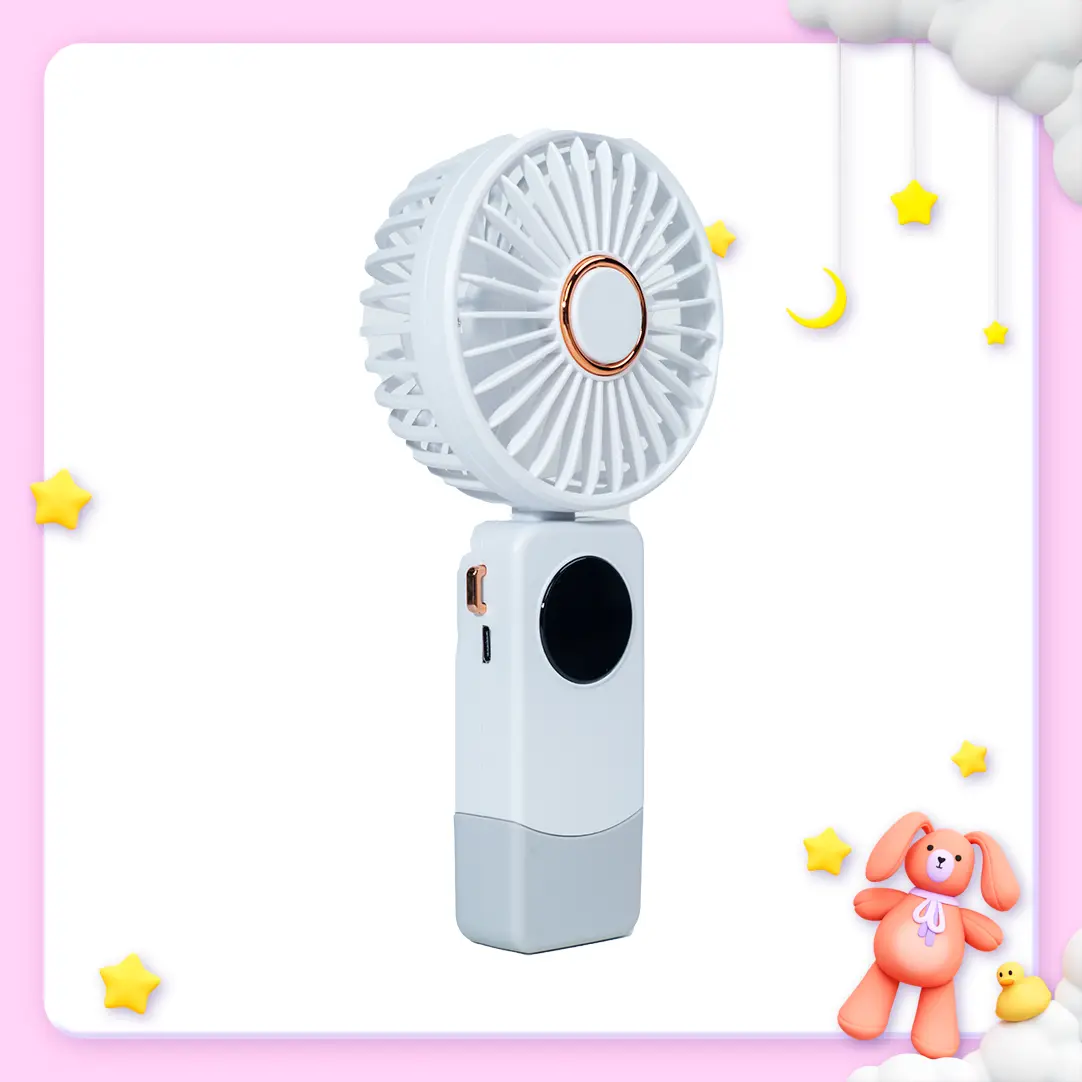 Quạt 8827 cầm tay cỡ trùng, Có màn hình Led thông minh thông báo pin, Có 5 chế độ quạt gió tự nhiên Quạt mini , Quạt cầm tay fan a5