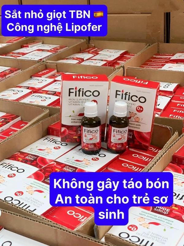 SIRÔ FIFICO BỔ SUNG SẮT LIPOFER VITAMIN B12 VÀ VITAMIN C DẠNG NHỎ GIỌT HỖ TRỢ GIẢM THIẾU MÁU GIÚP BÉ HẤP THU SẮT 30ML CỦA T Y BAN NHA CHO TR.Ẻ TỪ 0 THÁNG TUỔI 4