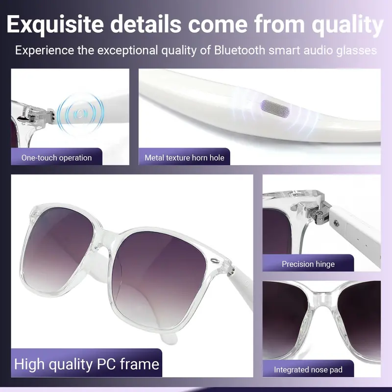 KOIPSSE Smart Glasses, Multifunctional Polarized Sunglasses with Wireless BT5.4 Open Ear Headset, Fashionable Sports Outdoor Smart Glasses 3