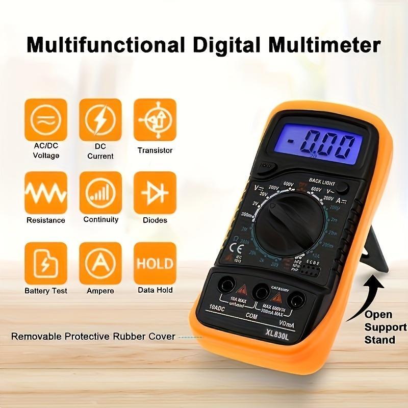 Product Introduction of Digital Multimeter Voltmeter, AC DC Volt OHM Amp Current Meter, Multifunction Battery Tester with Backlight Test Wire, Voltage Tester with LCD Display for Car, Home, Industry, Tool, Electrical 7