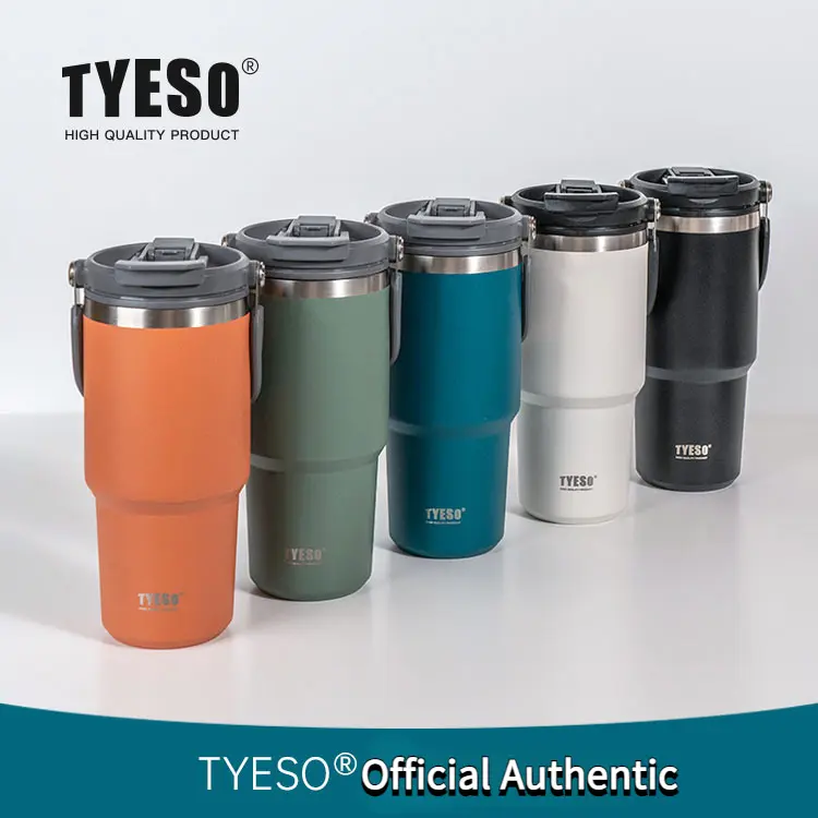 Tyeso Official Authentic Products Taishuo New Portable Ice Cream Cup Car Coffee Cup Stainless Steel Large Capacity Thermal Insulation Sports Kettle Foreign Trade Internet Hot
