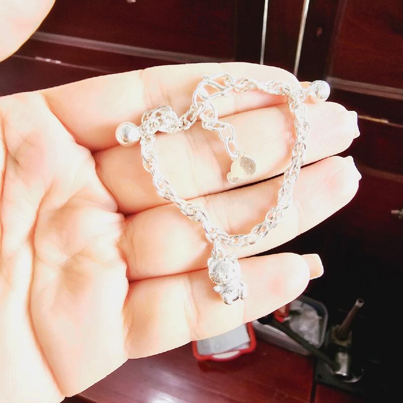 Lắc xoắn mèo đúc và bi bạc ta (bạc mười)- Gấu bạc 3