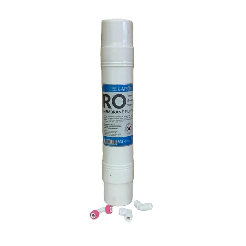  Màng lọc RO đúc Hàn Quốc KAROFI- lõi lọc nước số 4- chính hãng tặng kèm van 1 chiều  2 cút góc nối nhanh dùng thay thế cho tất cả dòng máy lọc nước RO chức năng tạo nước lọc tinh khiết 