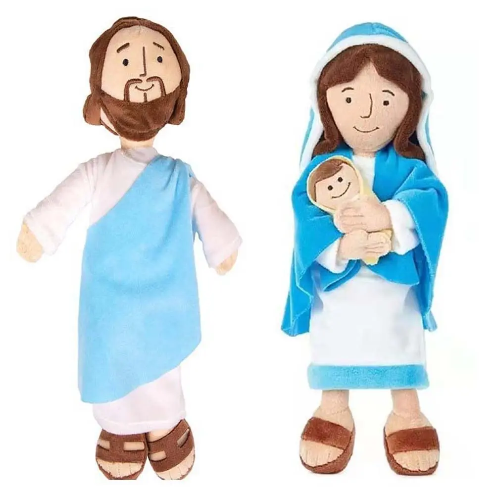 Anak patung mewah Yesus, mainan boneka pendidikan, menampilkan Perawan Maria, untuk pendidikan iman