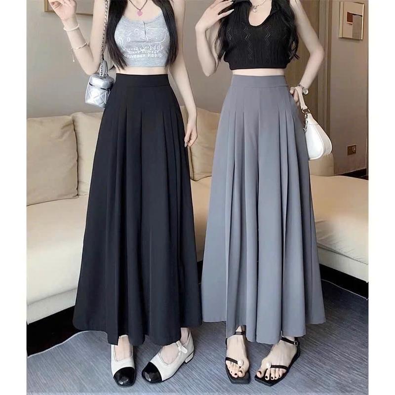 Quần ống rộng giả váy xếp ly CÓ BIGSIZE 40 - 80KG dáng dài quần Vải Lưng Cao chất mềm mịn mát,- mã 831