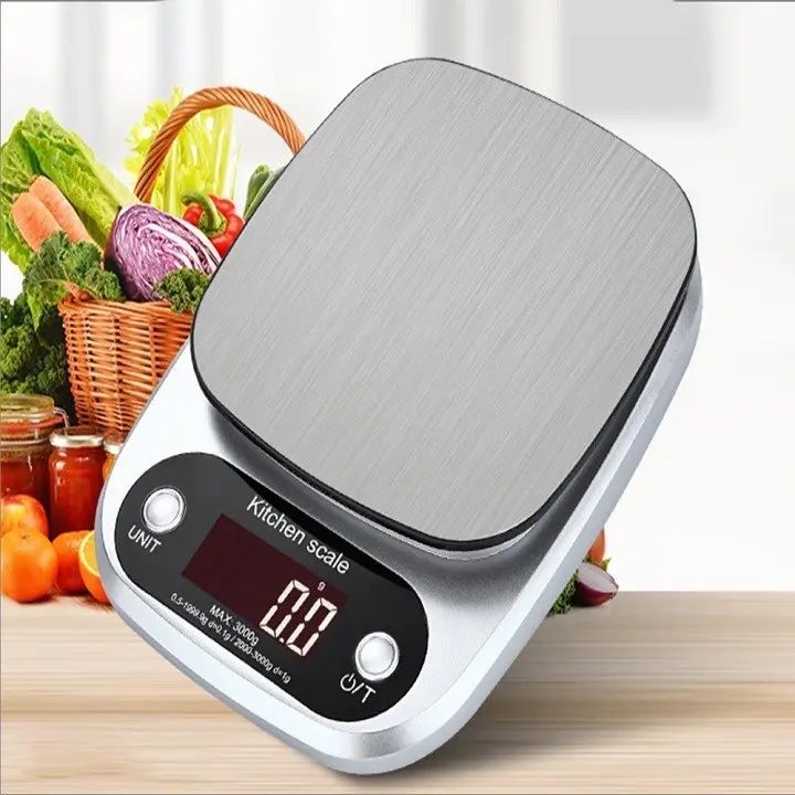 Cân điện tử nhà bếp, cân tiểu ly mini định lượng 1g - 10kg làm bánh độ chính xác cao kèm 2 viên pin AAA