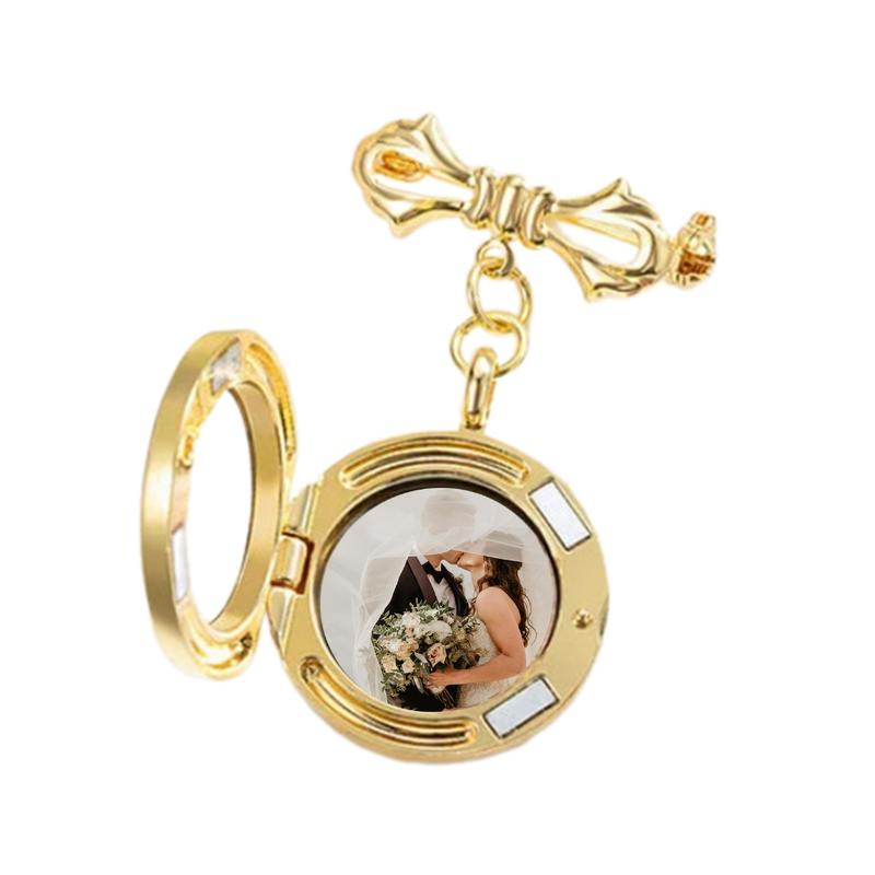 Customizable Wedding Picture Pin Photo Frame Lapel Pin Lacy Oval Shape ...