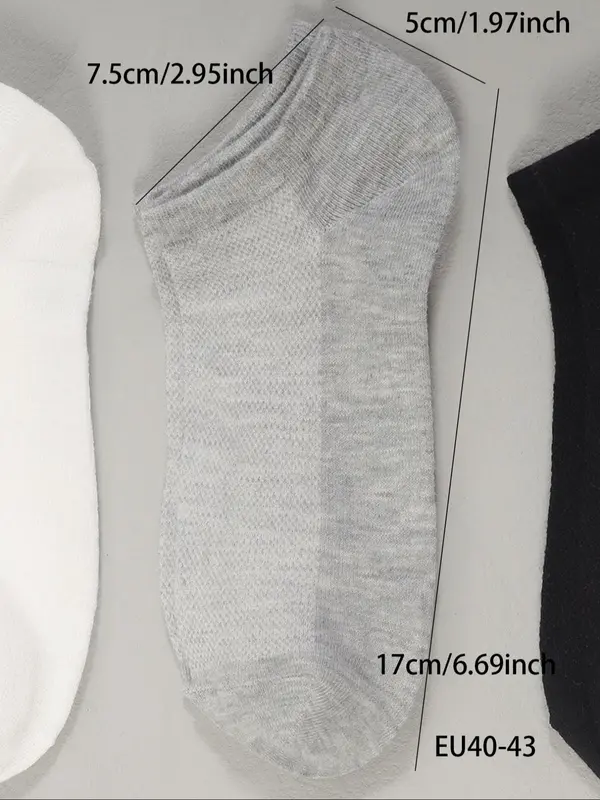 Women's 10 Pairs Solid Ankle Socks, Plain Comfy Breathable Knit Socks for Women, Multipack Women Socks for Summer Daily Wear, Low Cut Socks, Womens Clothes 8