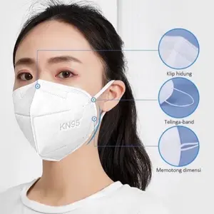 MASKER KN95 5 PLY ISI 50PICS - DIPOSABLE FACE MASK 5PLY MASKER - KAWAT LUAR - NON BOX