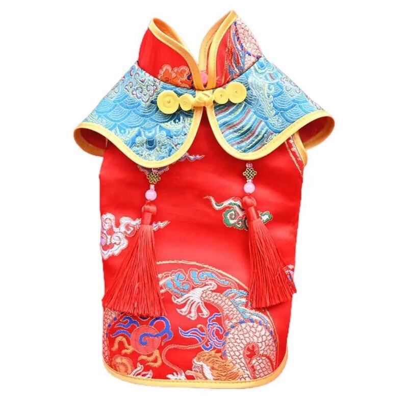 Product Introduction of TTS Homie Tassel Design Button Closure Dress Up Cloth Dog Chinese New Year Clothes Puppy Tang Suit Pet Supplies 18