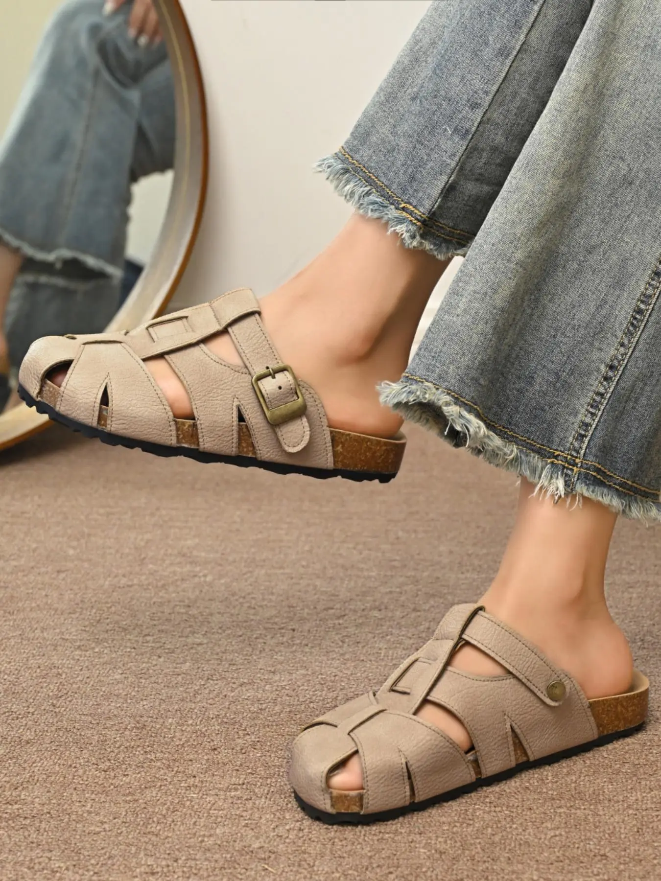 Women's Fashionable Plain Color Slides, Casual Comfortable Flat Sandals for Summer, Lightweight Breathable Shoes for Daily Wear, Girl
