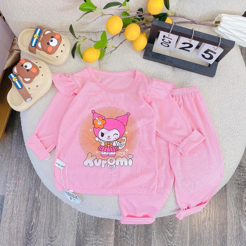 Bộ quần áo  tăm bèo bé gái size từ 5-16kg thích hợp mặc mùa lạnh hoặc nằm điều hòa 5
