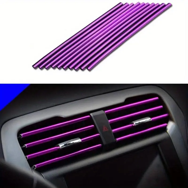 Car Air Conditioner Outlet Decorative Strip, U-shaped Chrome-plated Car Air Conditioner Outlet Decorative Strip, Car Interior Decoration Accessories 7