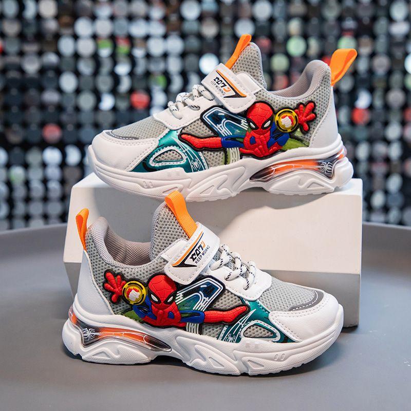 Giày Thể Thao Cho Bé Trai Đi Học Giày Siêu Nhân Người Nhện Dạng Lưới Thoáng Khí Cho Bé 1 Tuổi Đến 10 Tuổi