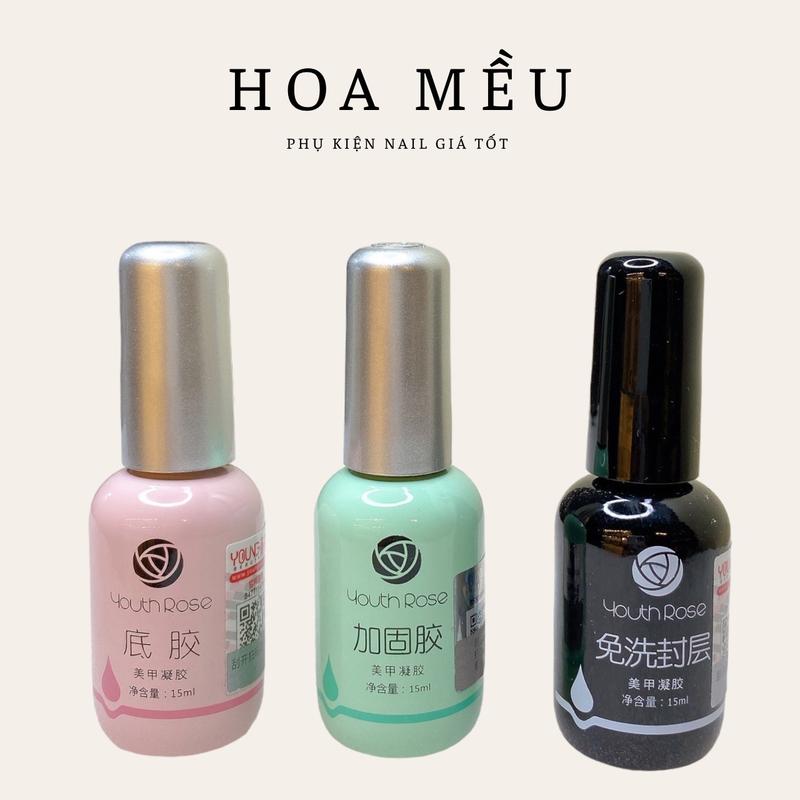  Bộ 3 base top hoa hồng cứng mongs 15ml 
