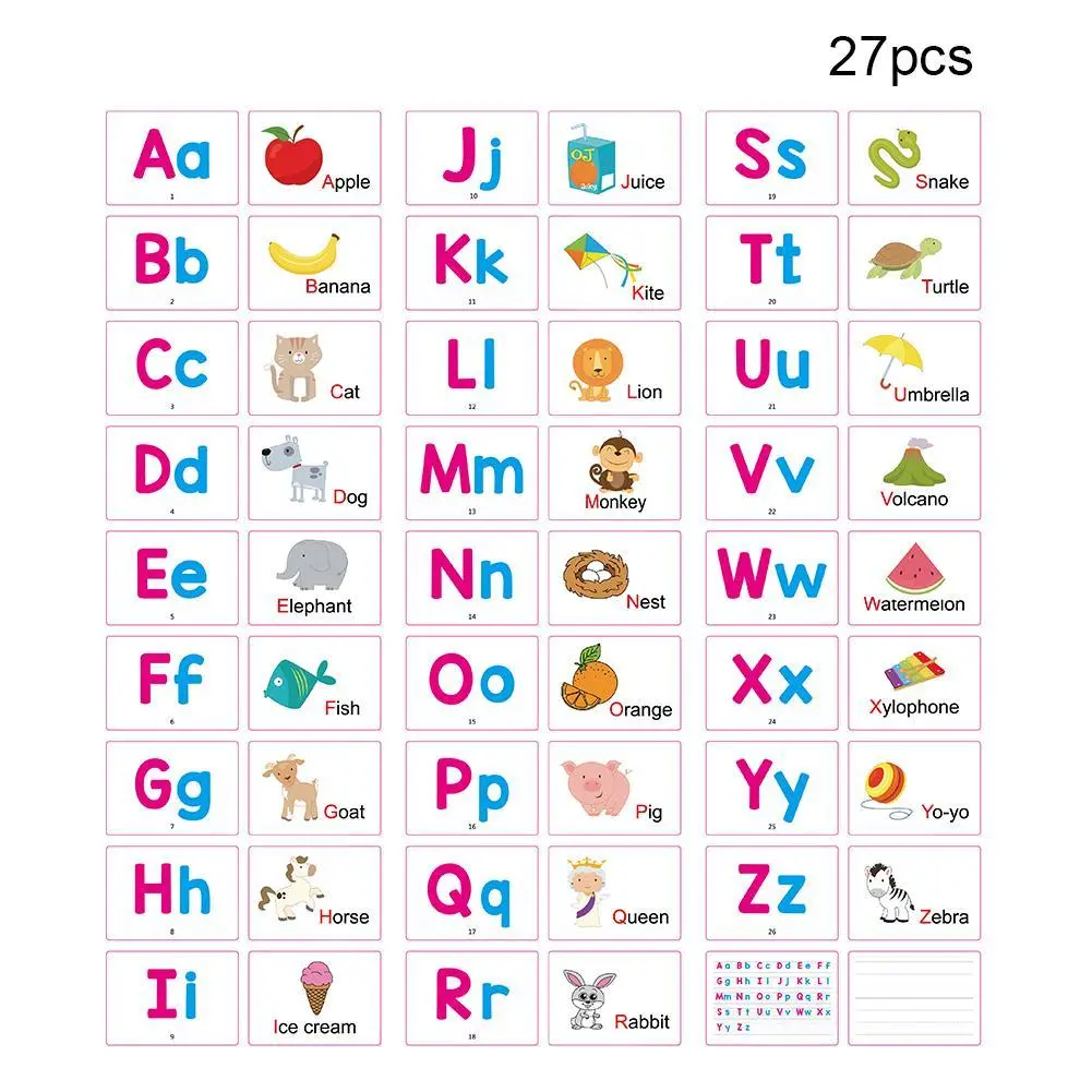 Flash Cards Alphabet Cards Preschool English Learning Educational Alphabet ABC Numbers Puzzle Phrase Toys