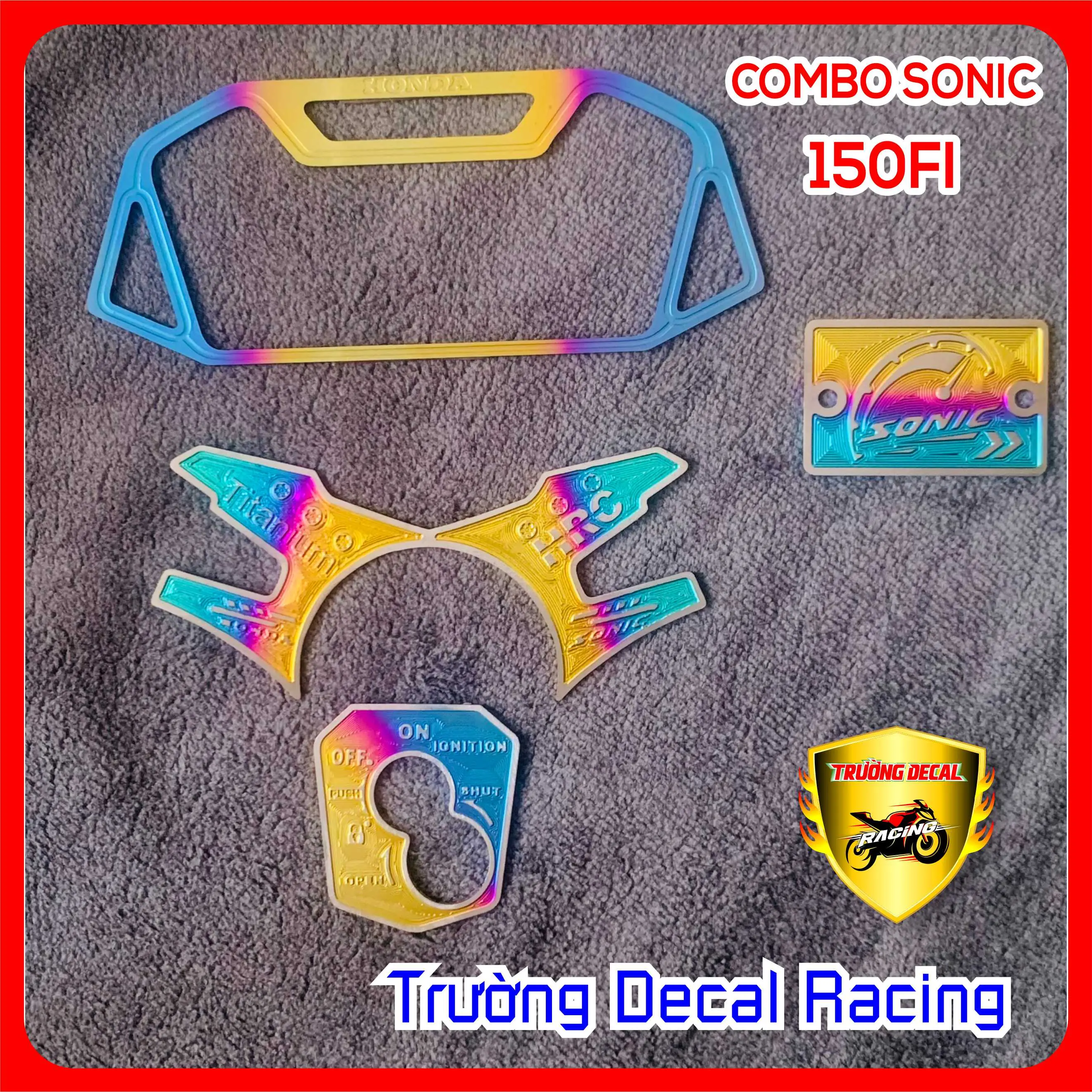 Tem Titan các dòng xe 7 màu điện phân lên màu dễ dán trực tiếp Nhãn Dán Decal