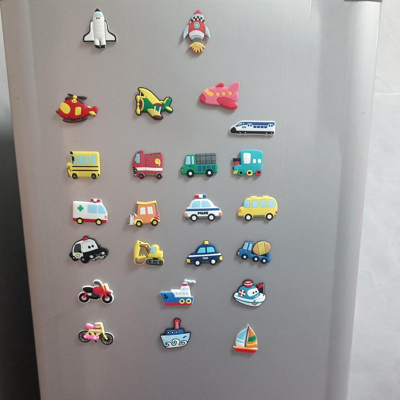 Cartoon Transportation Shaped Fridge Magnet (10pcs), Cute Refrigerator Magnet, Magnetic Sticker for Home Decoration 4