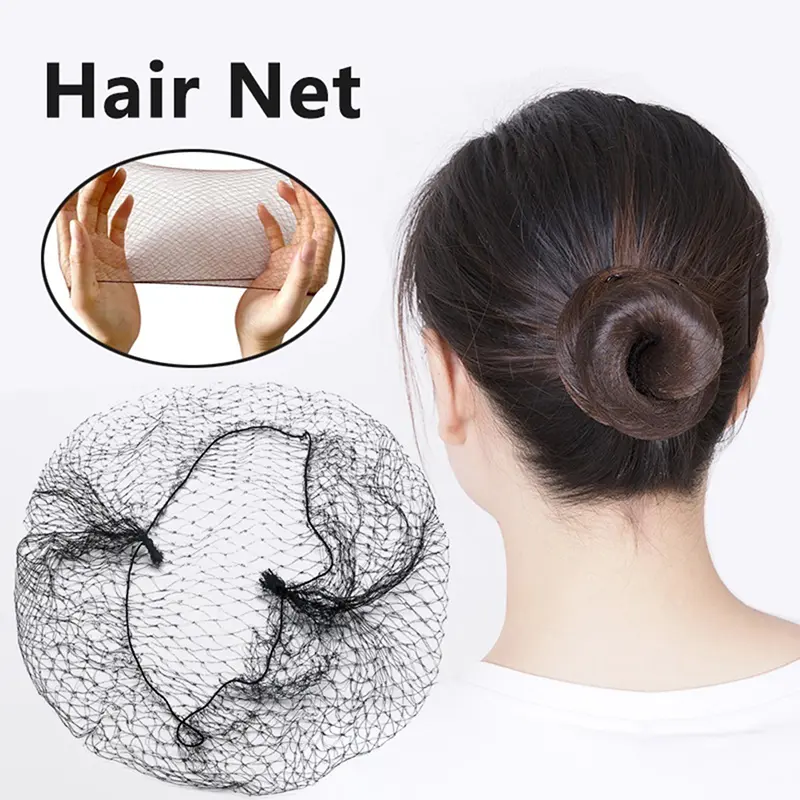 50 Pcs Hair Net Black Elastic Bundle Hair Invisible Hairnet Mesh Bun Hair Net 30/50/60CM Hair Accessories