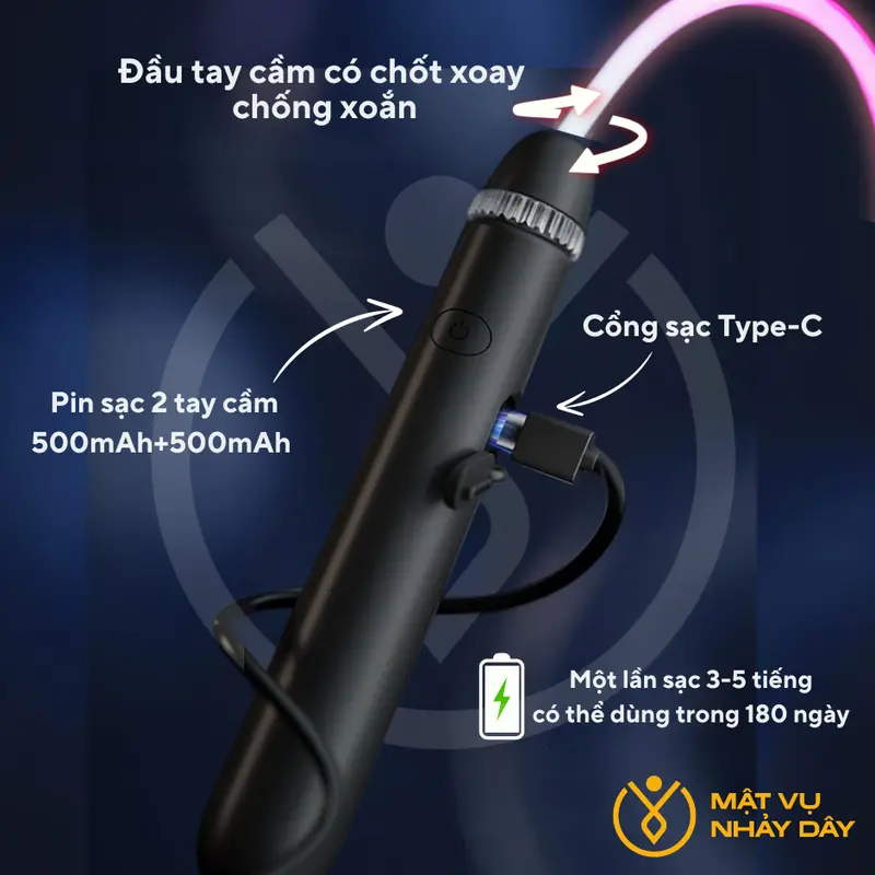 Dây nhảy phát sáng, dây nhảy đèn LED có thể điều chỉnh độ dài, dây nhảy nhiều màu sắc để tập thể dục – Mật Vụ Nhảy Dây 1